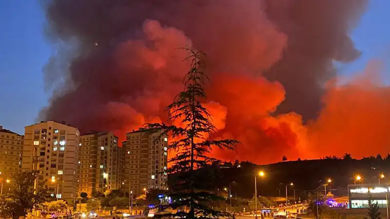 Bursa’da Yangın Tehlikesi: Şehir Alev Alev Yandı